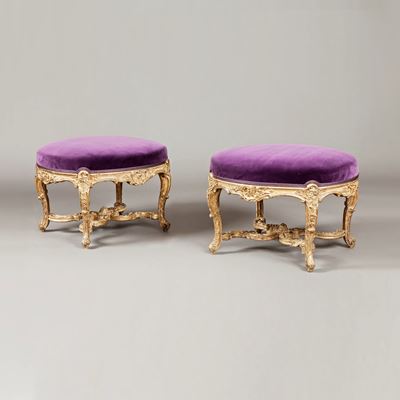 A Fine Pair of Antique Giltwood Footstools
