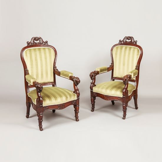 An Imposing Pair of French Louis Philippe Fauteuils
