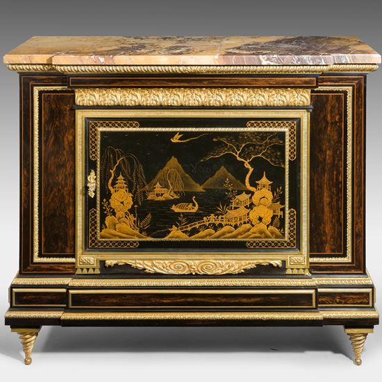 An Antique Lacquer Side Cabinet by Gillows