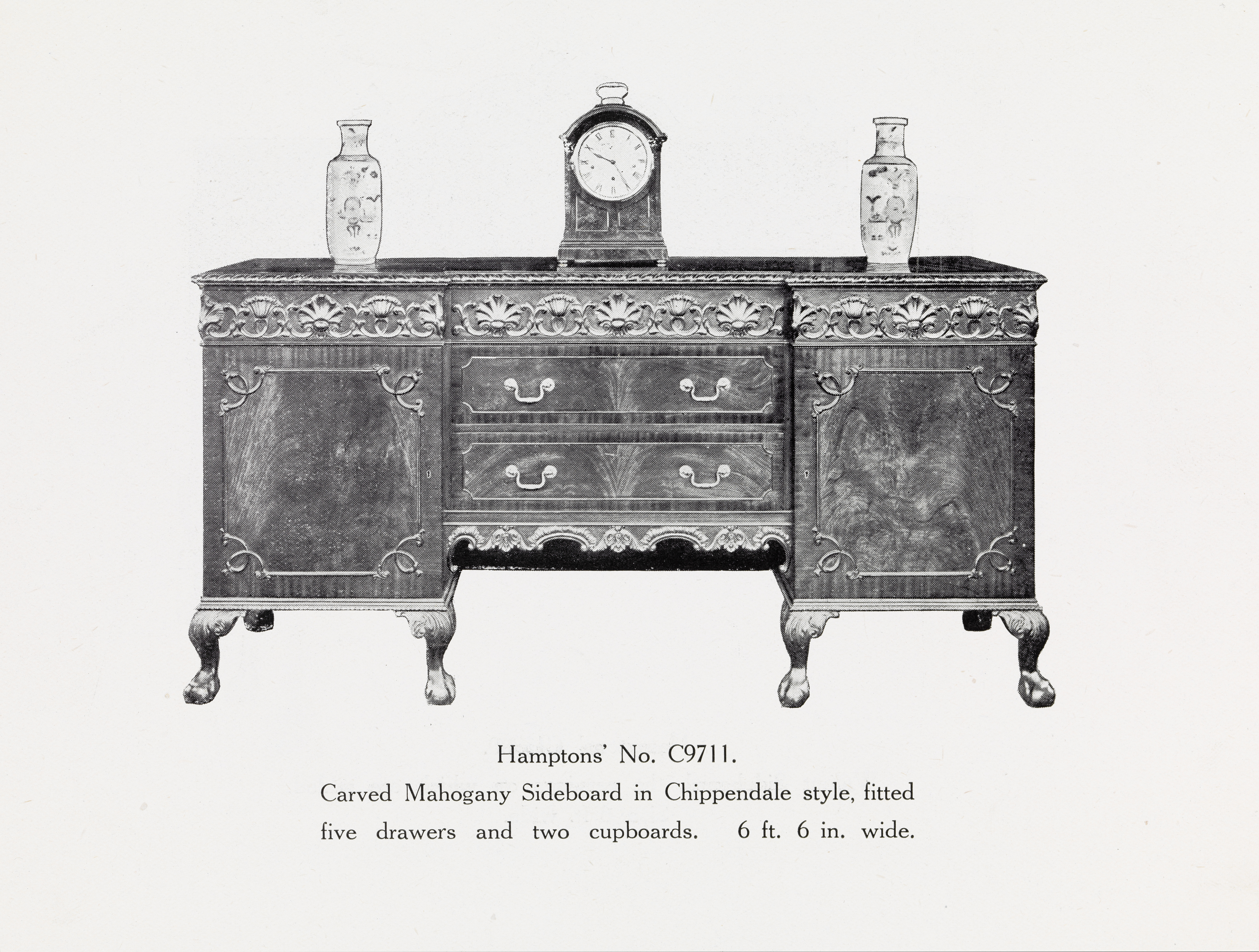 Carved Mahogany Sideboard in the Chippendale Style by Hampton's