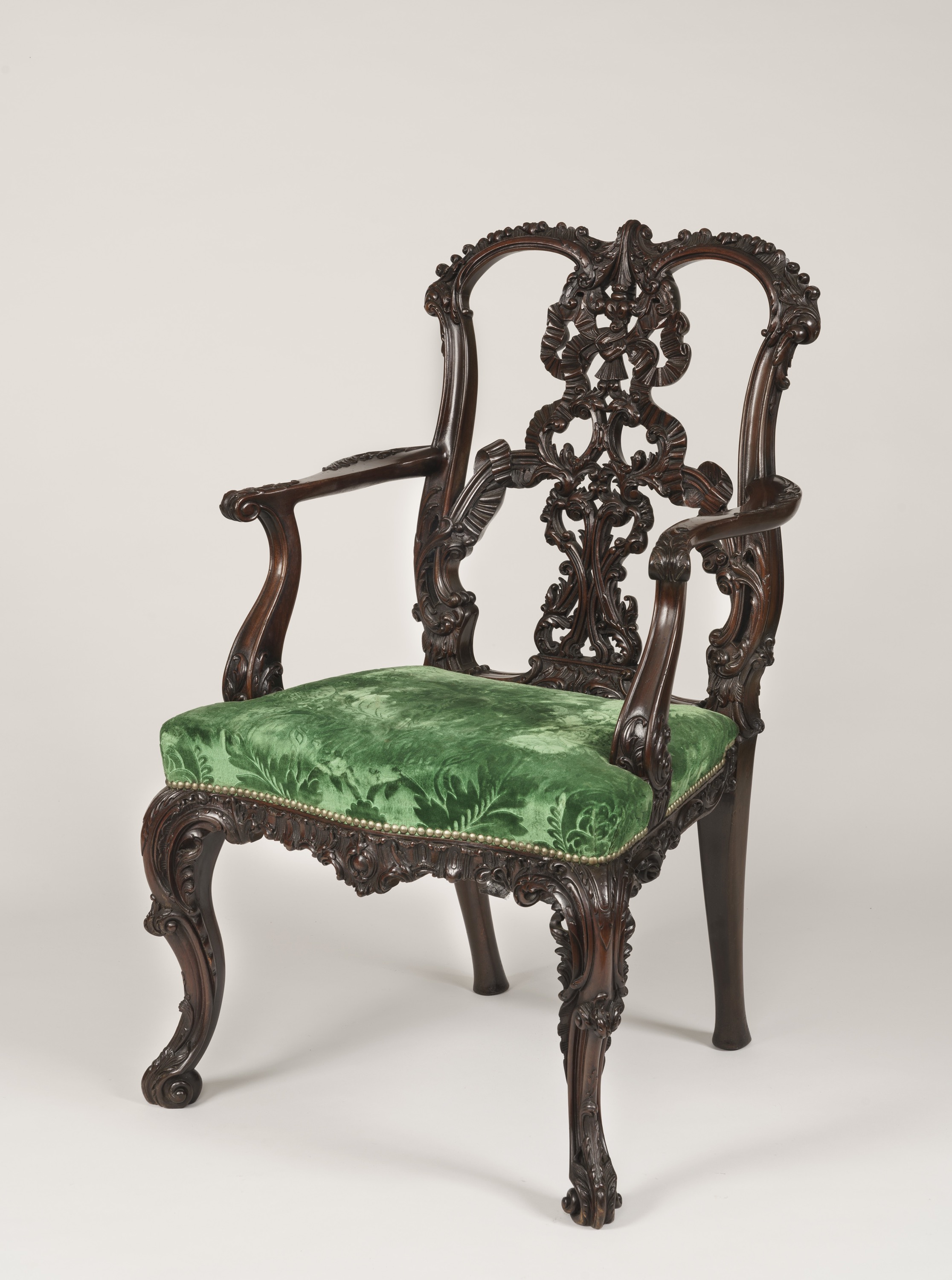 Carved Mahogany dining chair after the design of Thomas Chippendale