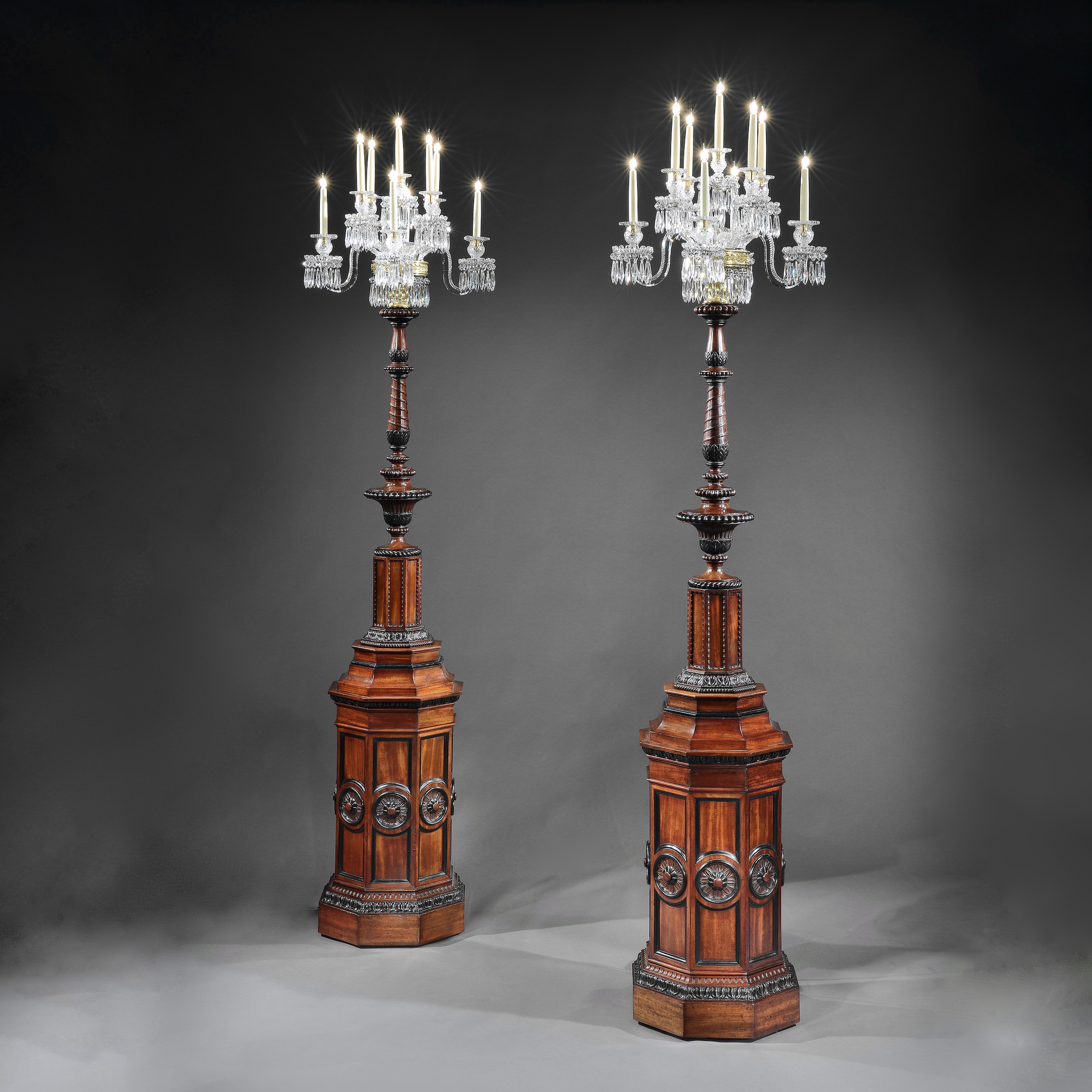 Pair of Georgian Floor-Standing Candelabra by Hancock & Rixon