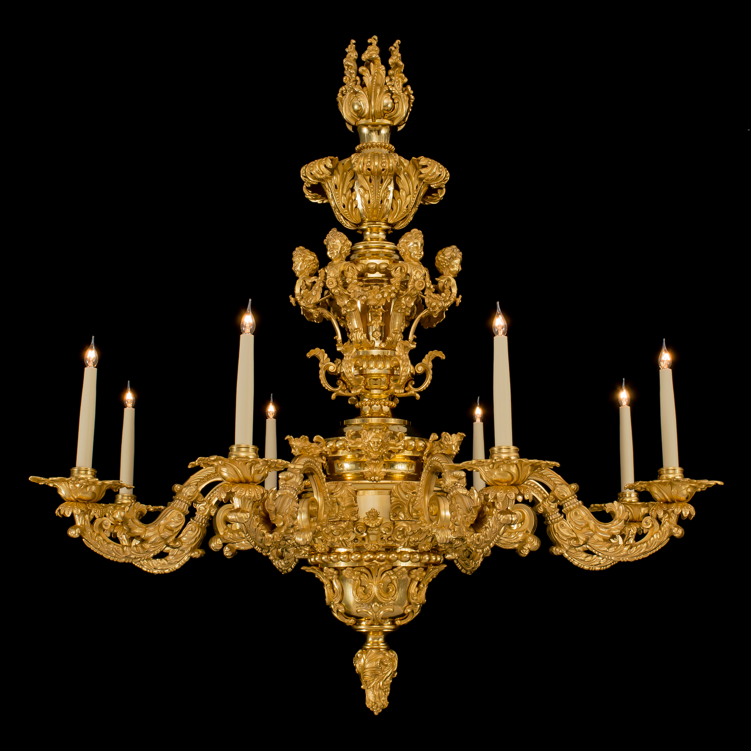 English George IV Period Gilt Bronze Chandelier by Messenger & Phipson