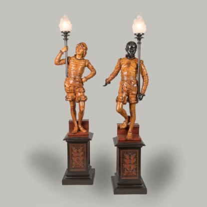 A Splendid Pair of Venetian Torchères Attributed to Valentino Panciera Besarel