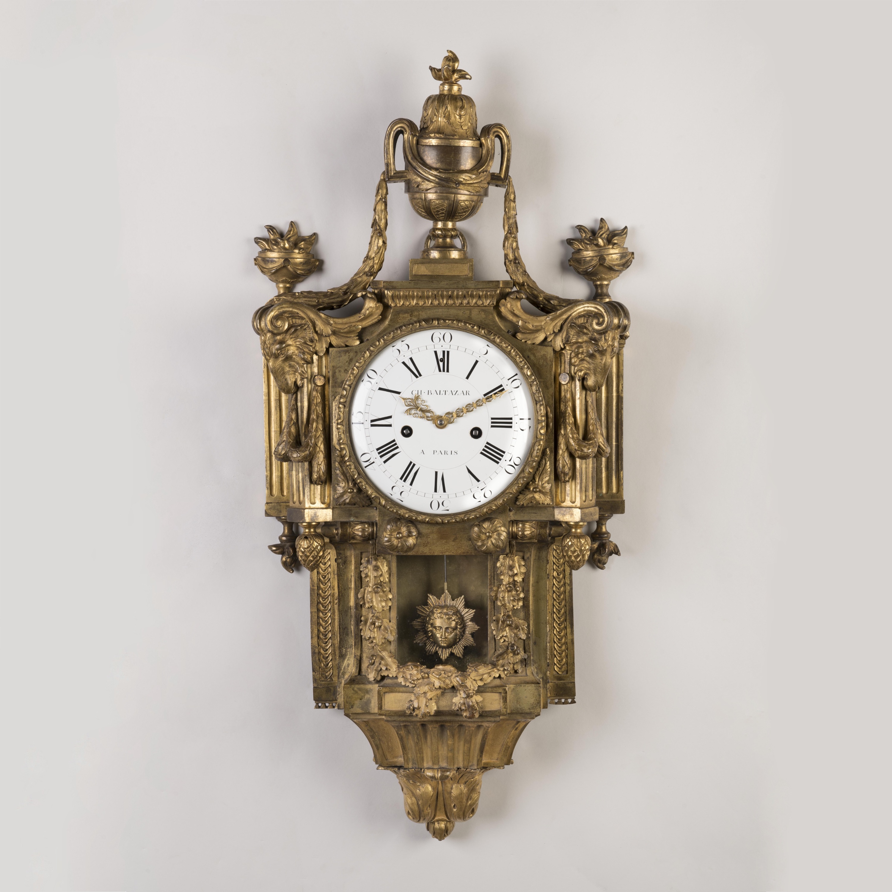A Late 18th Century Ormolu Cartel Clock Signed Baltazar à Paris