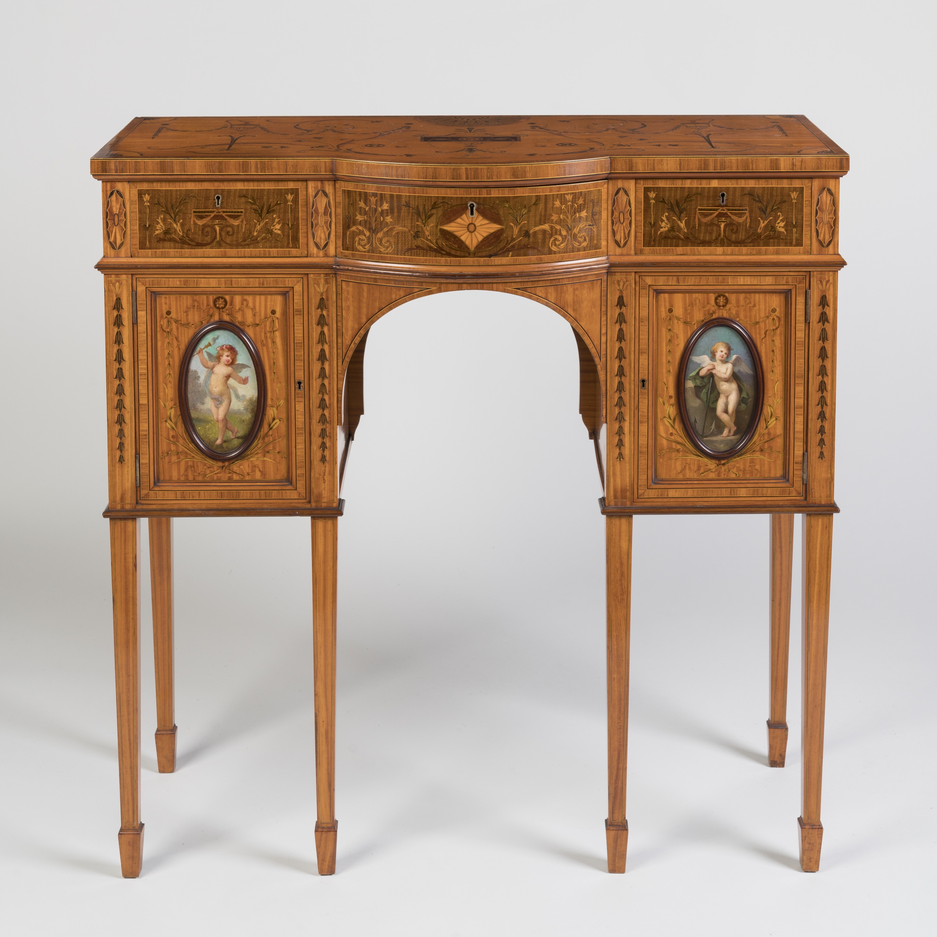 A Fine Satinwood Console Table Attributed to Wright and Mansfield