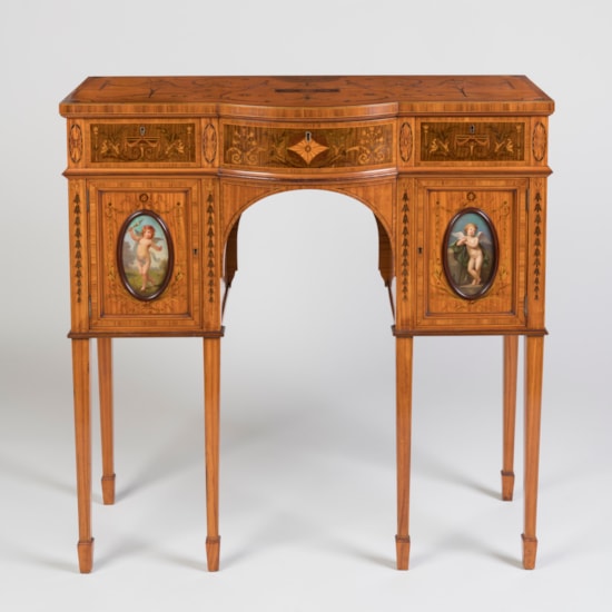 A Fine Satinwood Console Table Attributed to Wright and Mansfield