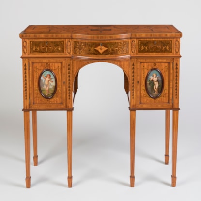 A Fine Satinwood Console Table Attributed to Wright and Mansfield