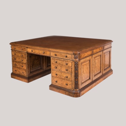 A Substantial Walnut Partners' Desk By Holland & Sons
