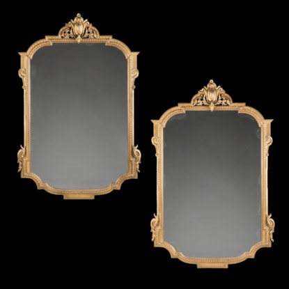 A Pair of Late 19th Century Giltwood Mirrors By Charles Andrea Nosotti