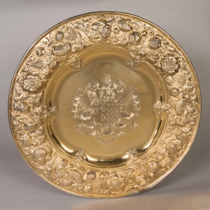 A Massive Silver Gilt Sideboard Dish By Robert Garrard II