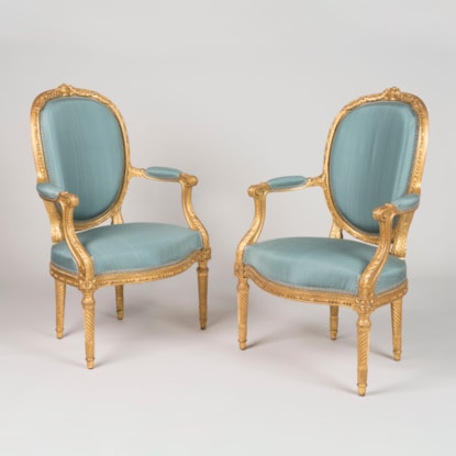 A Pair of Fauteuils en Cabriolet In the Louis XVI Style