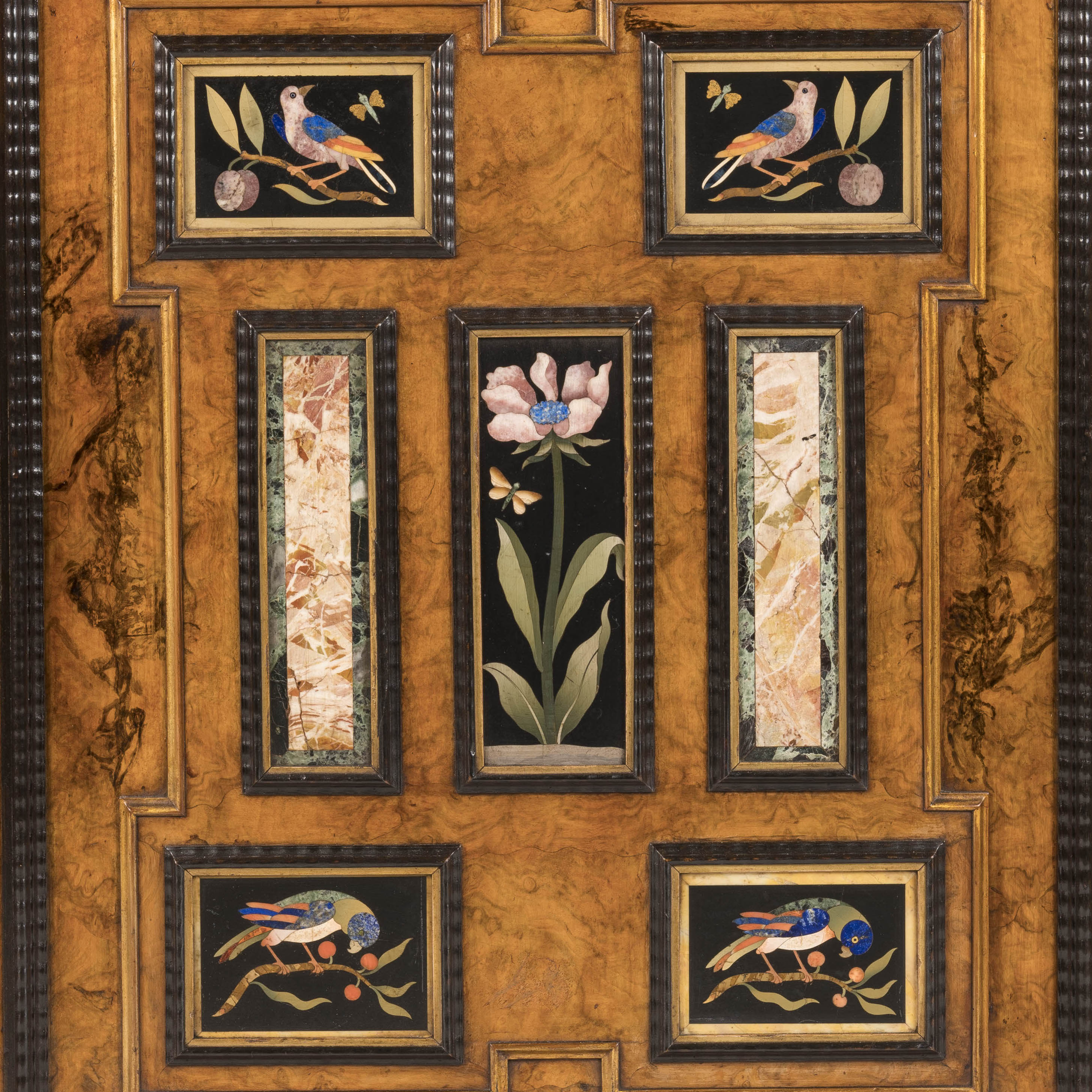 A Rare English ‘Grand Tour’ Cabinet  with Florentine Pietra Dura Panels