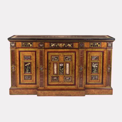 A Rare English ‘Grand Tour’ Cabinet  with Florentine Pietra Dura Panels