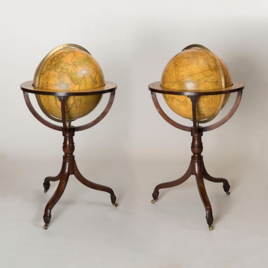 A Pair of Regency 18-Inch Globes by J&W Cary