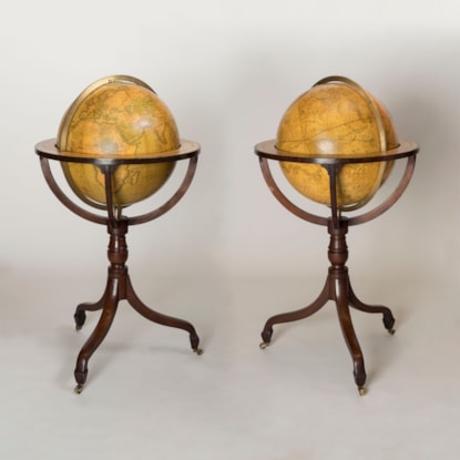 A Pair of Regency 18-Inch Globes by J&W Cary