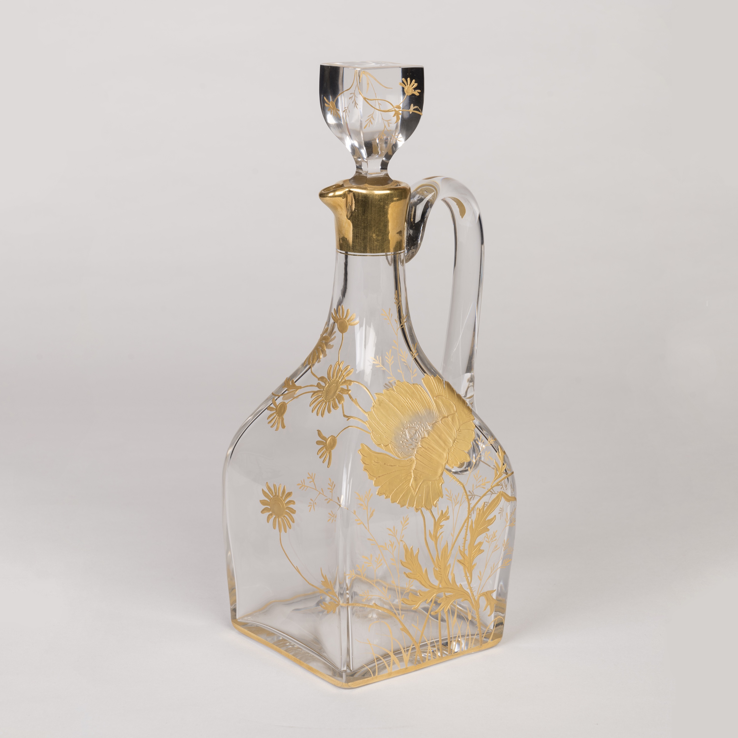 An Art Nouveau Parcel Gilt Crystal Drinks Set By Baccarat