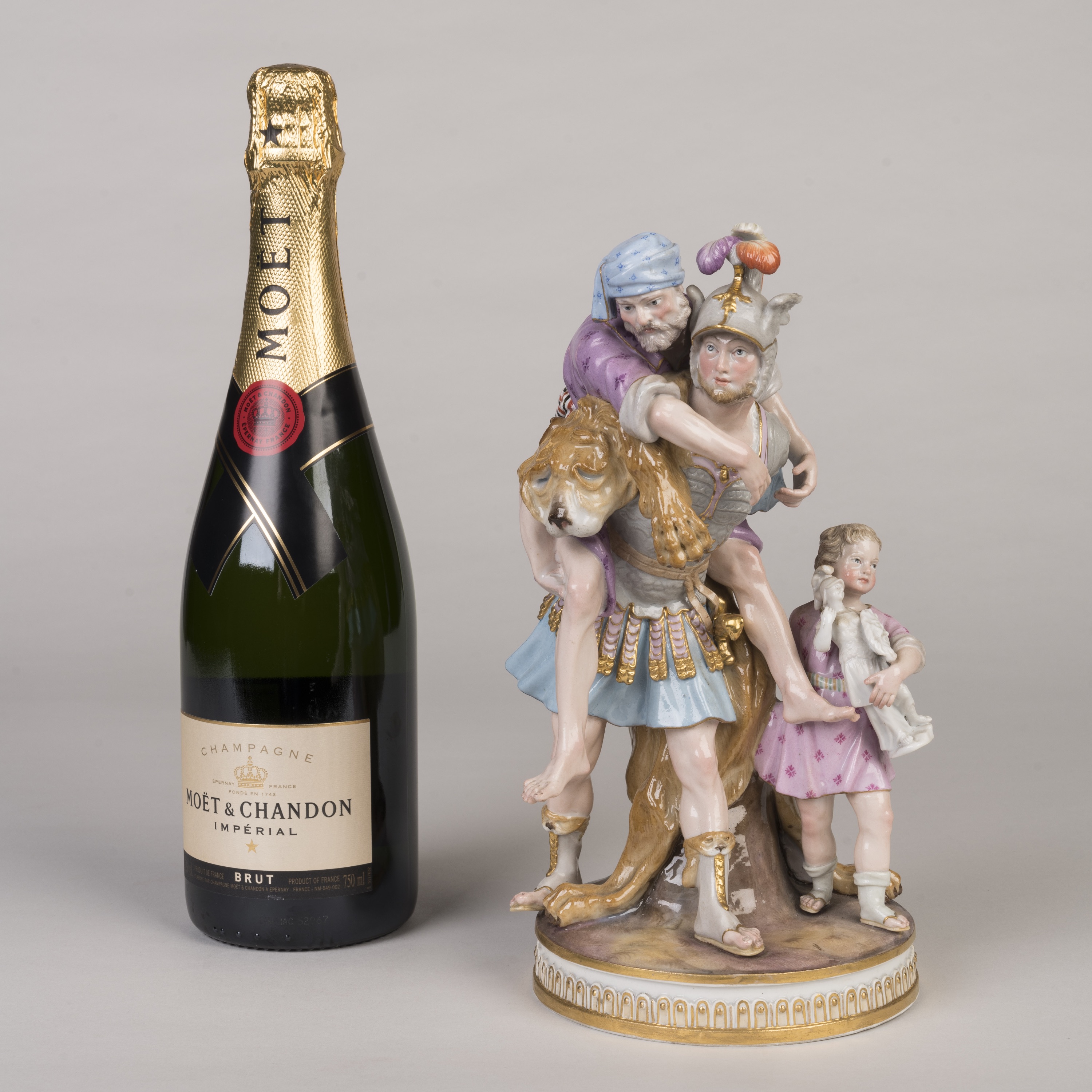 A Meissen Porcelain Group of The Flight from Troy