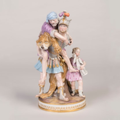 A Meissen Porcelain Group of The Flight from Troy