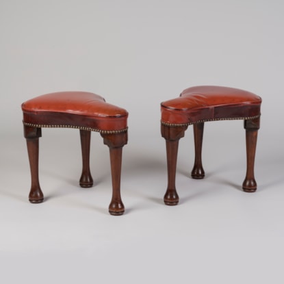 An Unusual George II Period Pair of Saddle-Shaped Stools