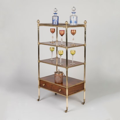 A Regency Period Four-Tier Goncalo Alves Whatnot