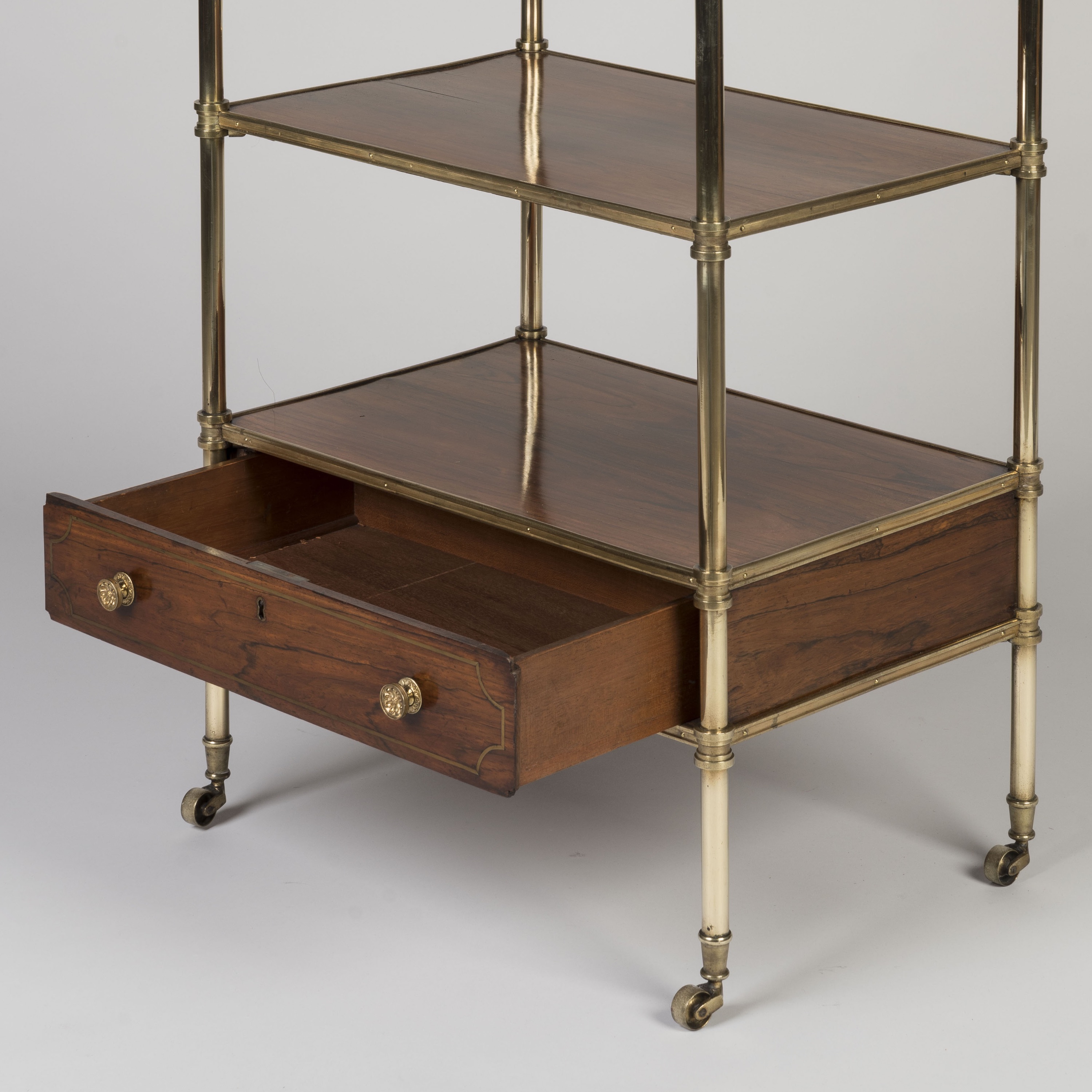 A Regency Period Four-Tier Goncalo Alves Whatnot