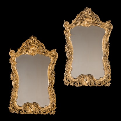 An Unusual Pair of Rococo Style Mirrors
