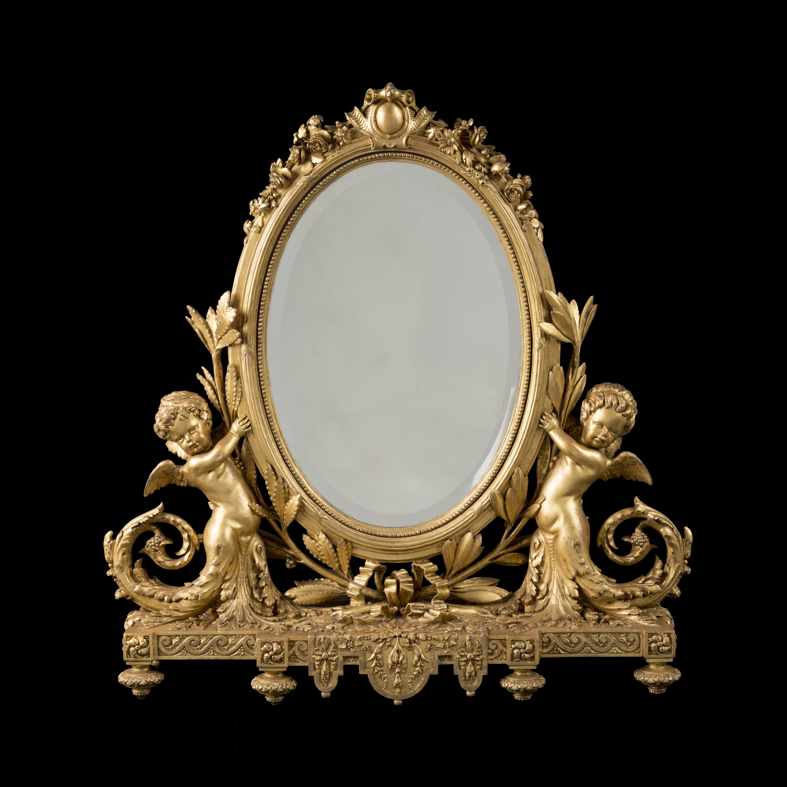 A Large and Impressive Hand-Carved Table Mirror In the Louis XVI Style