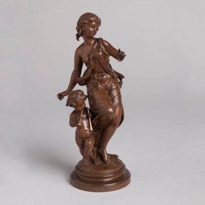 A Patinated Bronze Figure By Etienne Henry Dumaige