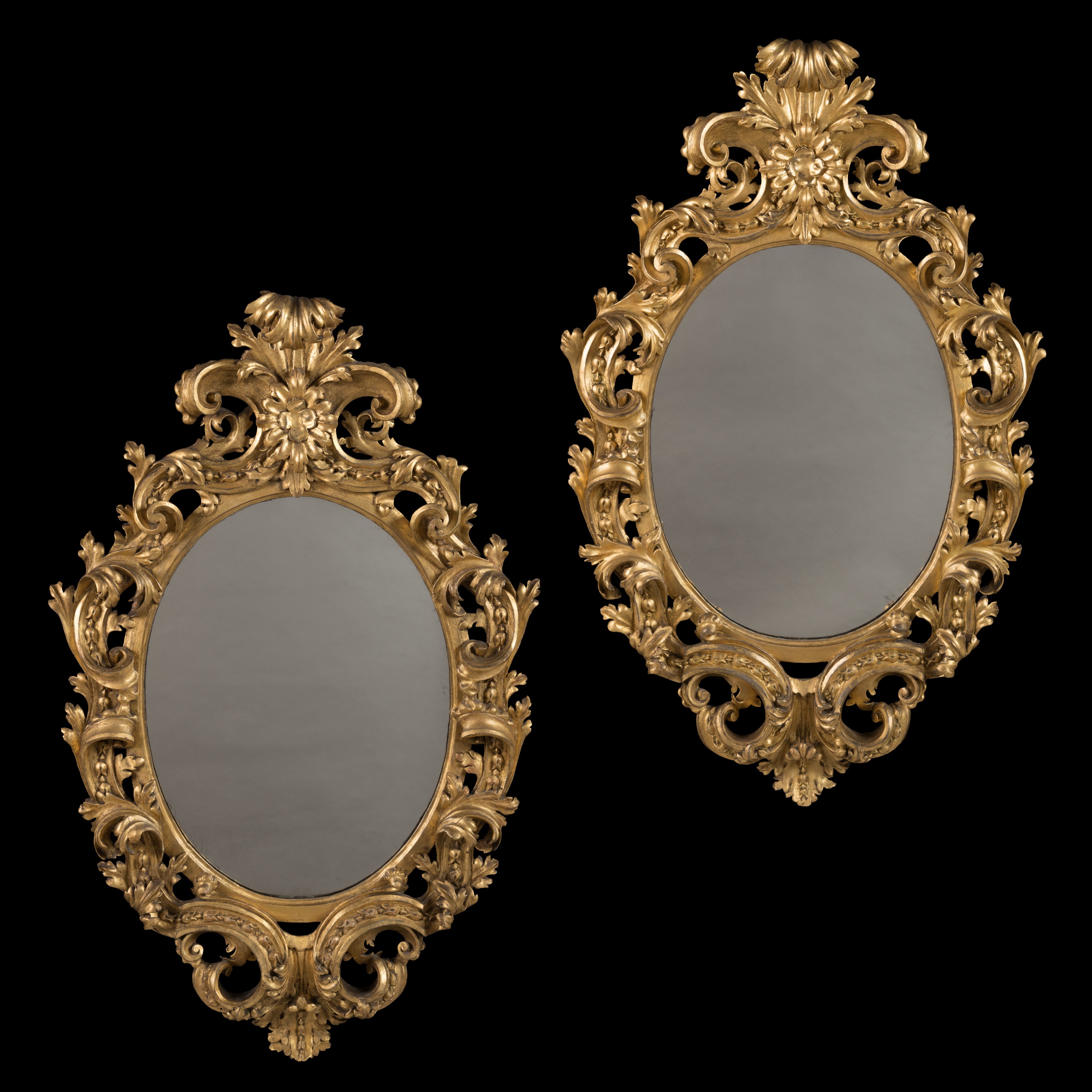 A Fine Pair of Italian Giltwood Mirrors