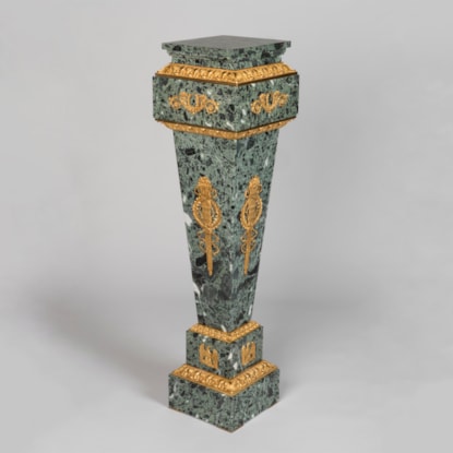 A Fine Green Marble Empire Style Pedestal