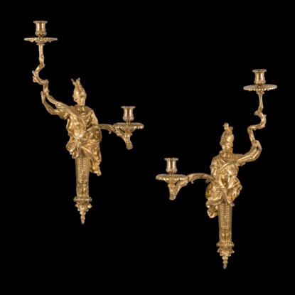 A Pair of Régence Style Wall Appliques By Henry Dasson