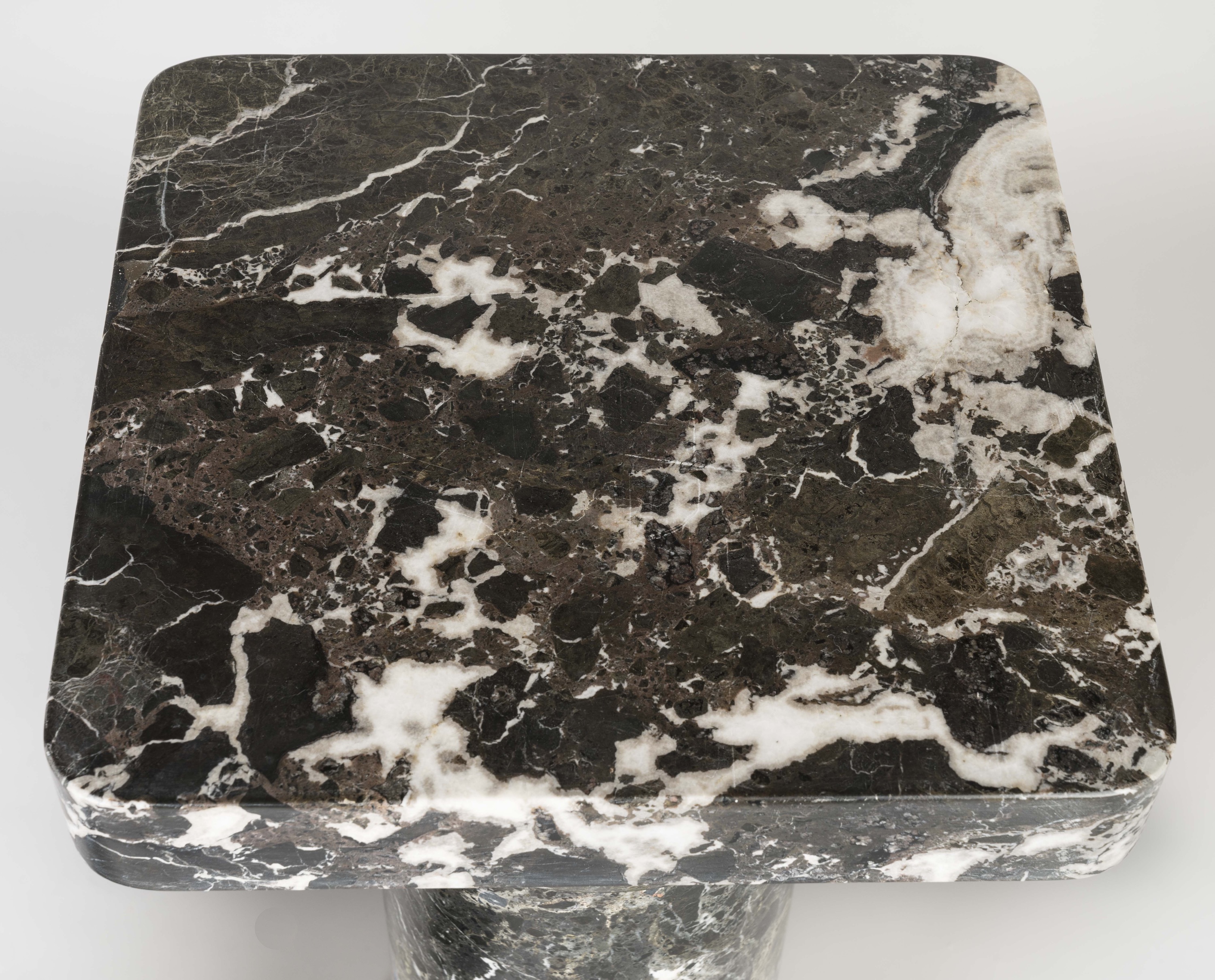 A Pair of Verde Antico Marble Pedestals