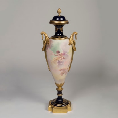 A Large Ormolu-Mounted Sèvres Style Porcelain Vase