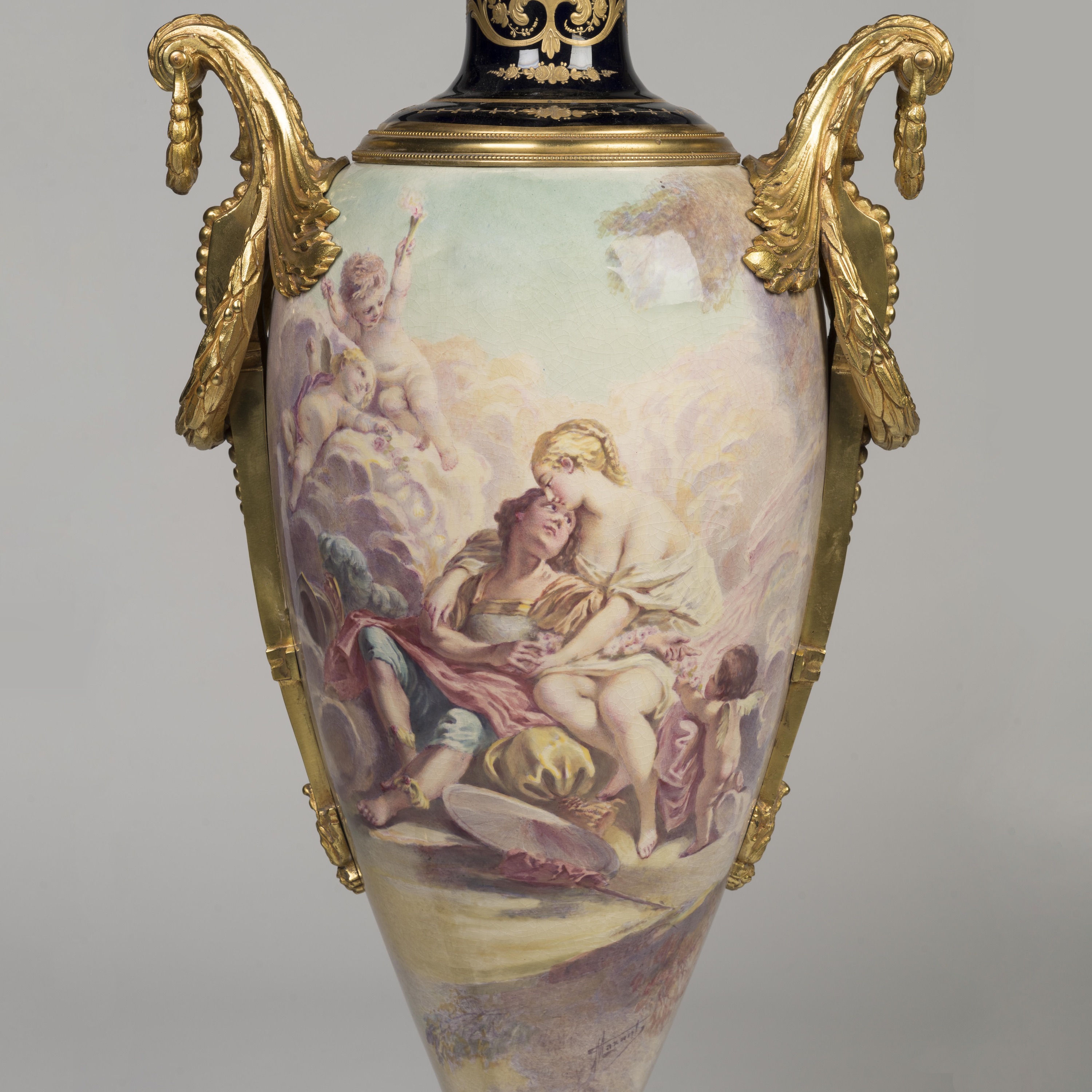 A Large Ormolu-Mounted Sèvres Style Porcelain Vase