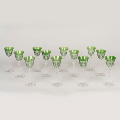 A Fine Set of 12 Cut-To-Clear Wine Glasses Most Probably by Baccarat