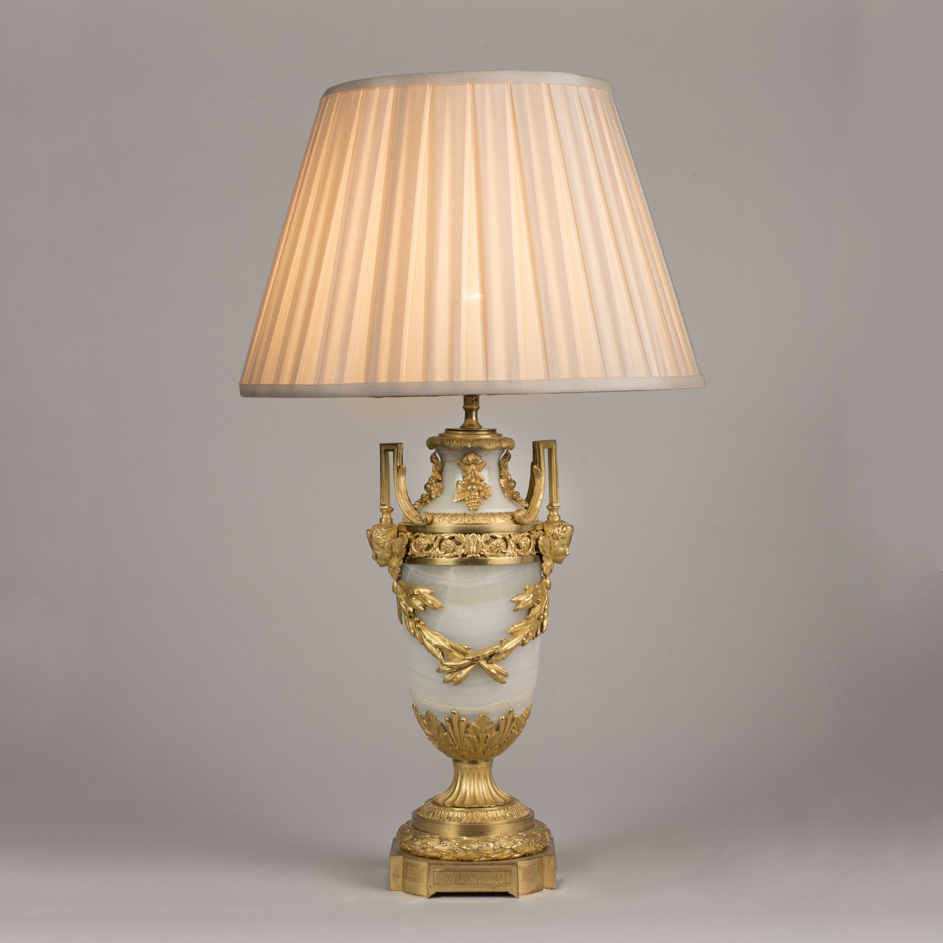 A Neoclassical Ormolu-Mounted Onyx Table Lamp