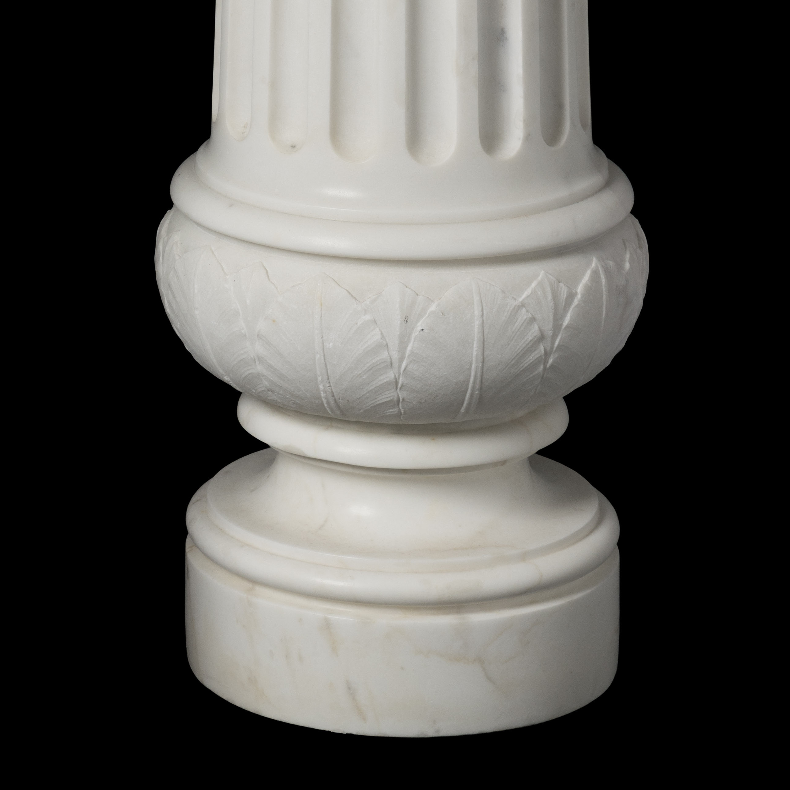 An Impressive Pair of White Marble Pedestals