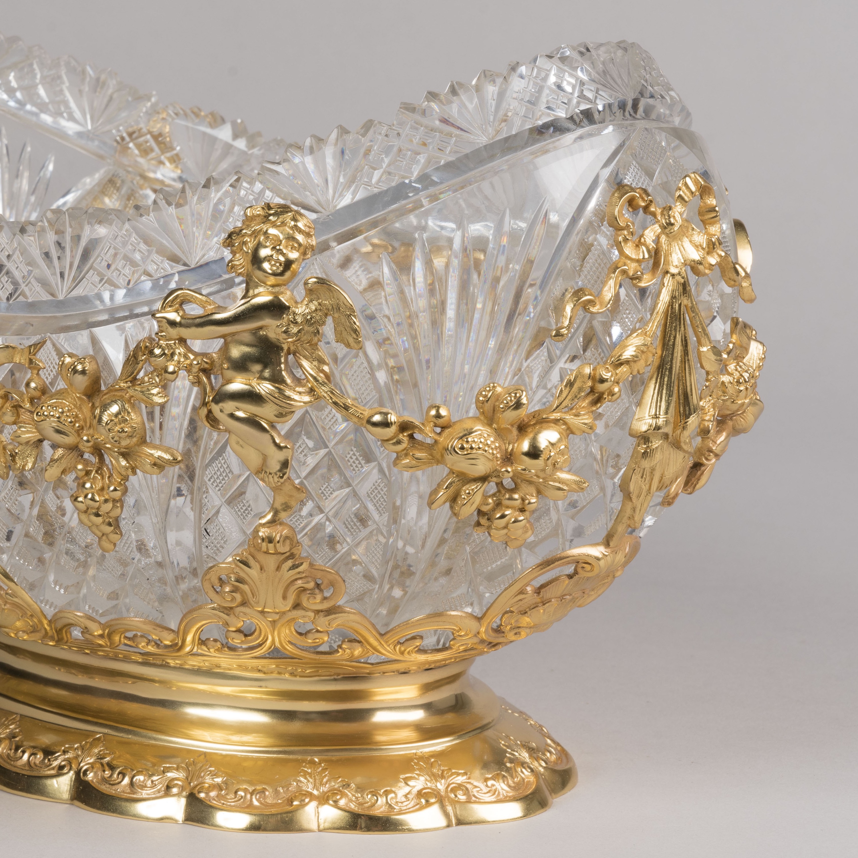 A German Silver Gilt Crystal Centrepiece By J.D. Schleissner & Söhne of Hanau