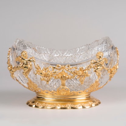 A German Silver Gilt Crystal Centrepiece By J.D. Schleissner & Söhne of Hanau