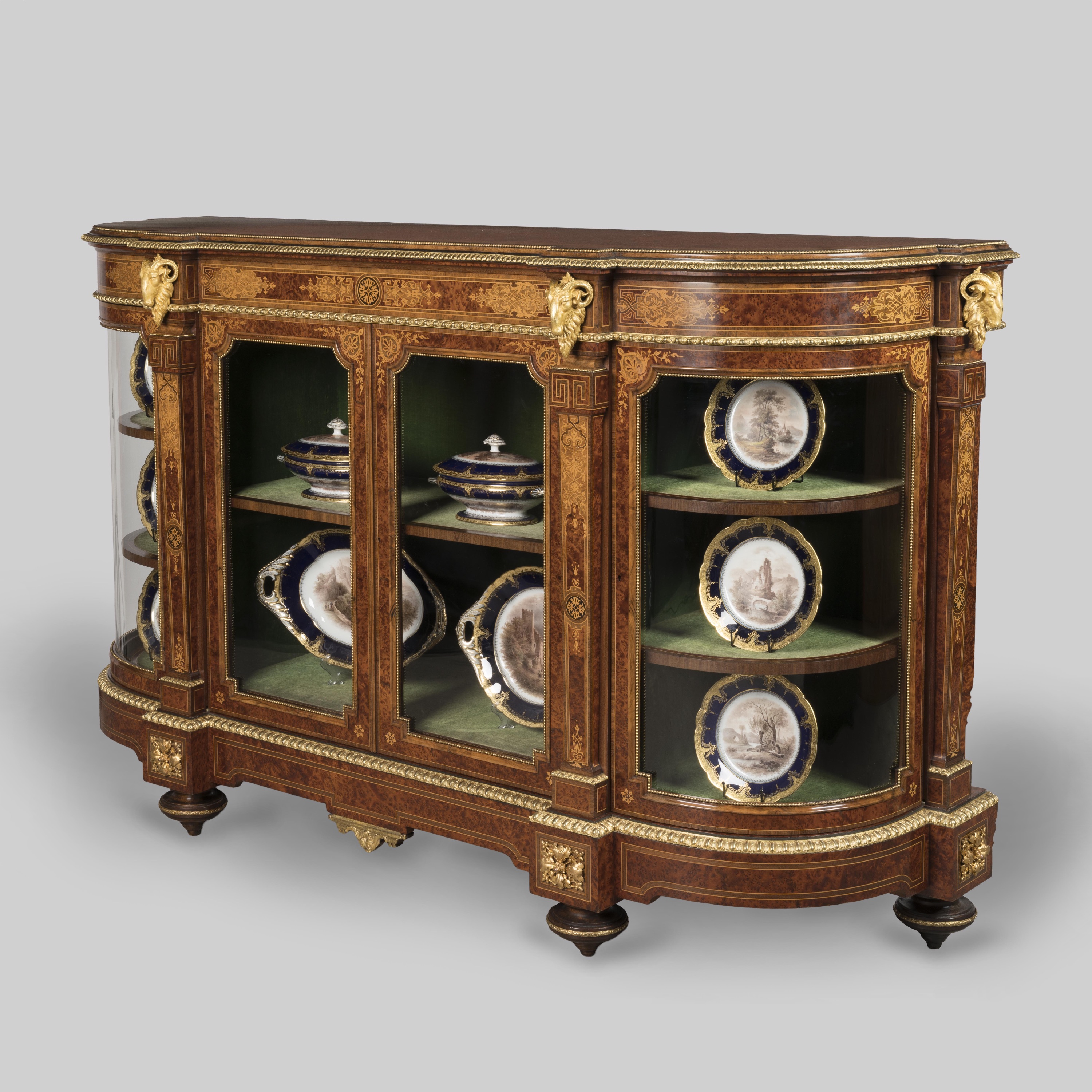 An Important Marquetry Side Cabinet Attributed to Holland & Sons