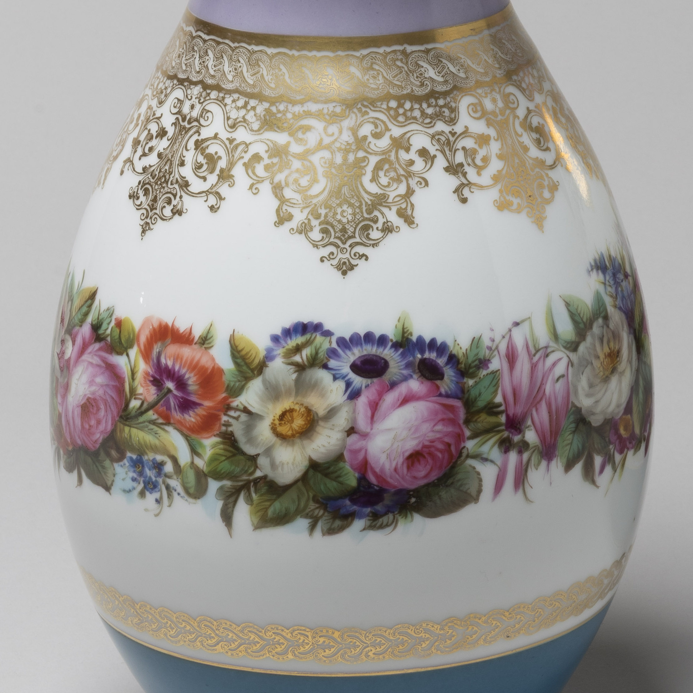 A Pair of Parcel Gilt Porcelain Vases