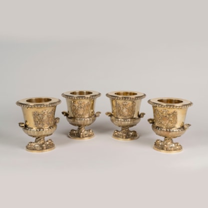 A Set of Four George III Silver-Gilt Wine Coolers