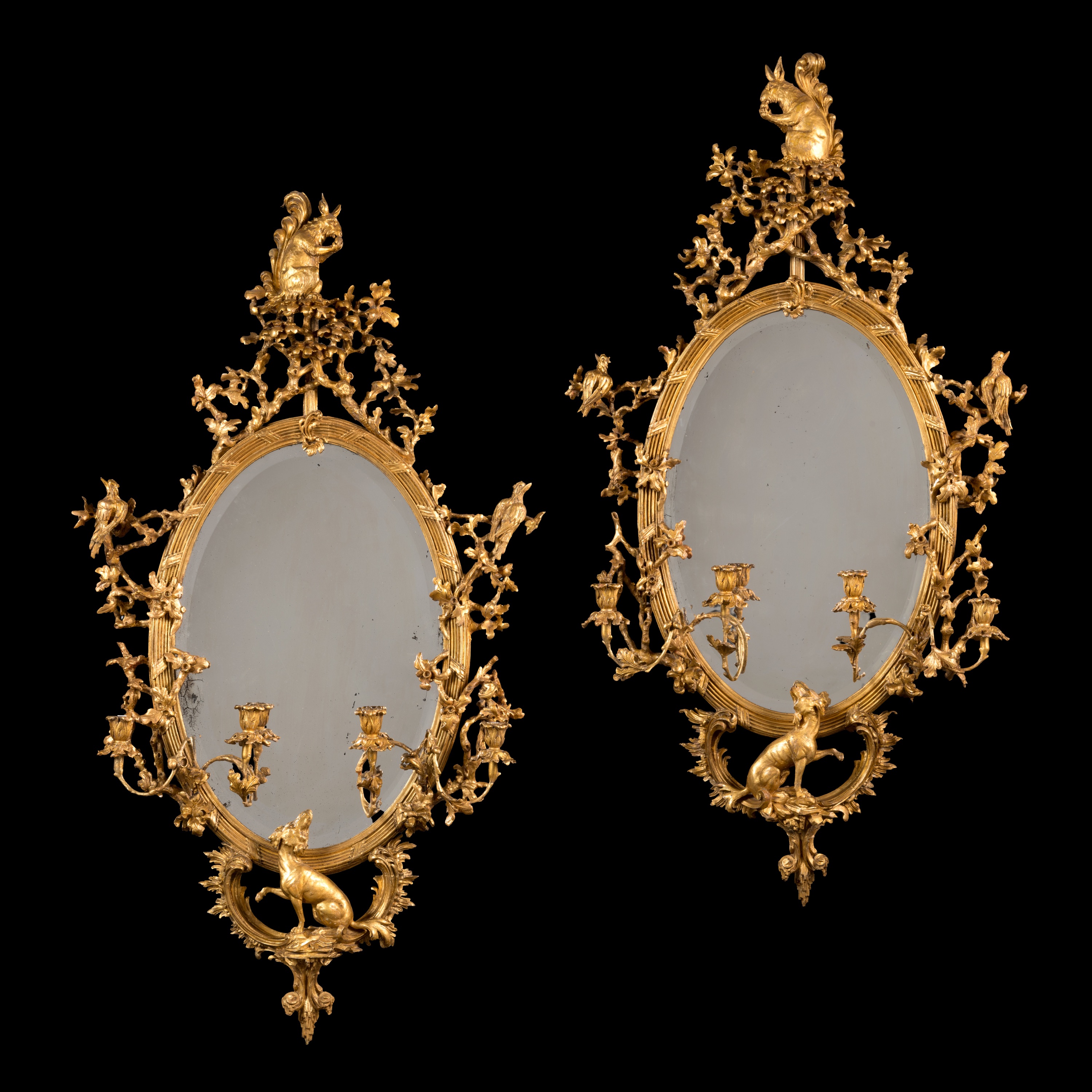 A Pair of George III Style Girandoles After the design of Thomas Johnson