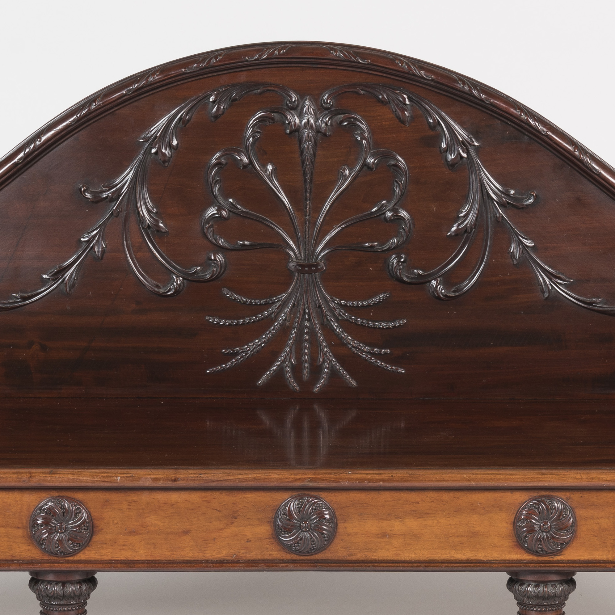 An Exceptional Carved Mahogany Hall Bench By H Samuel