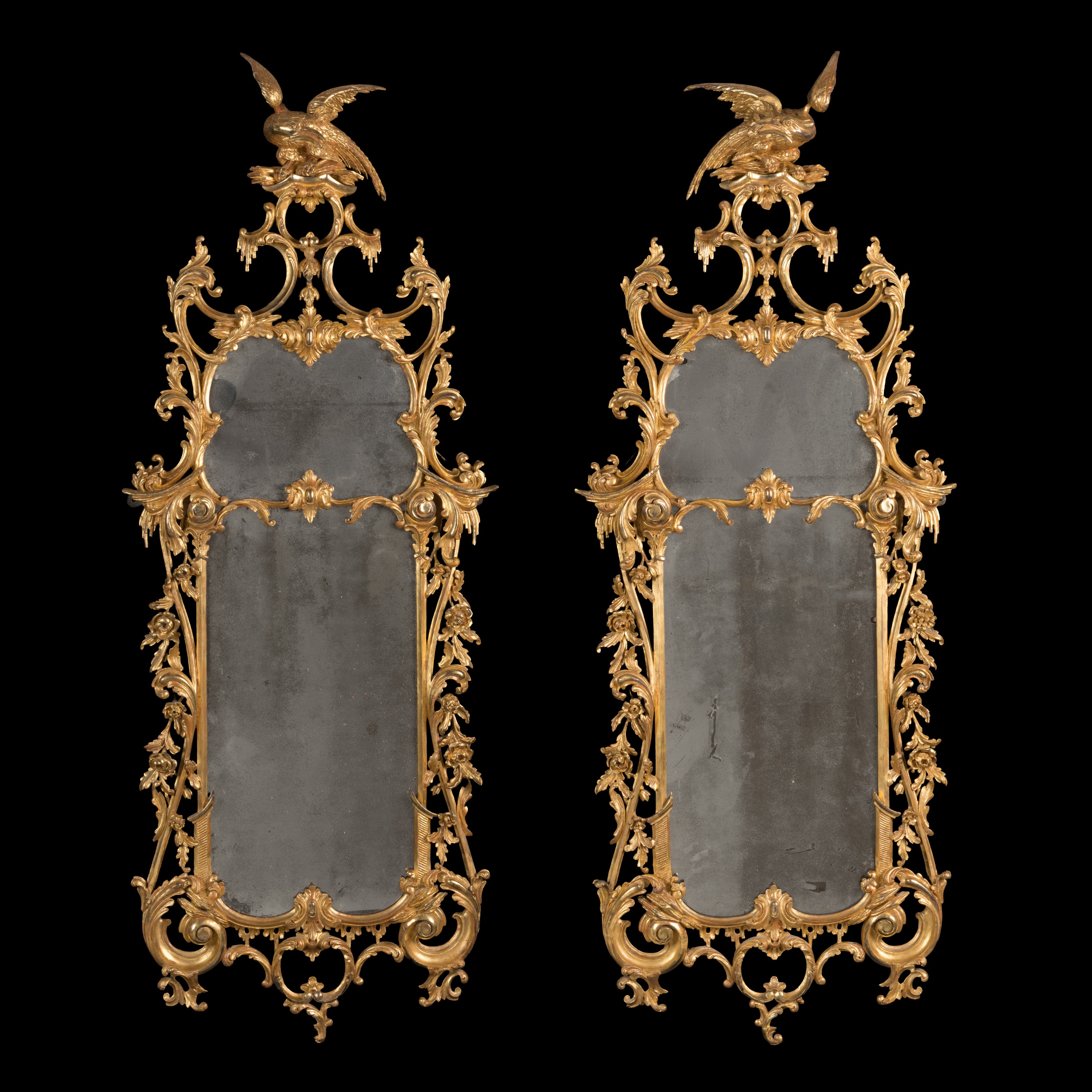 A Pair of George III Style Giltwood Mirrors