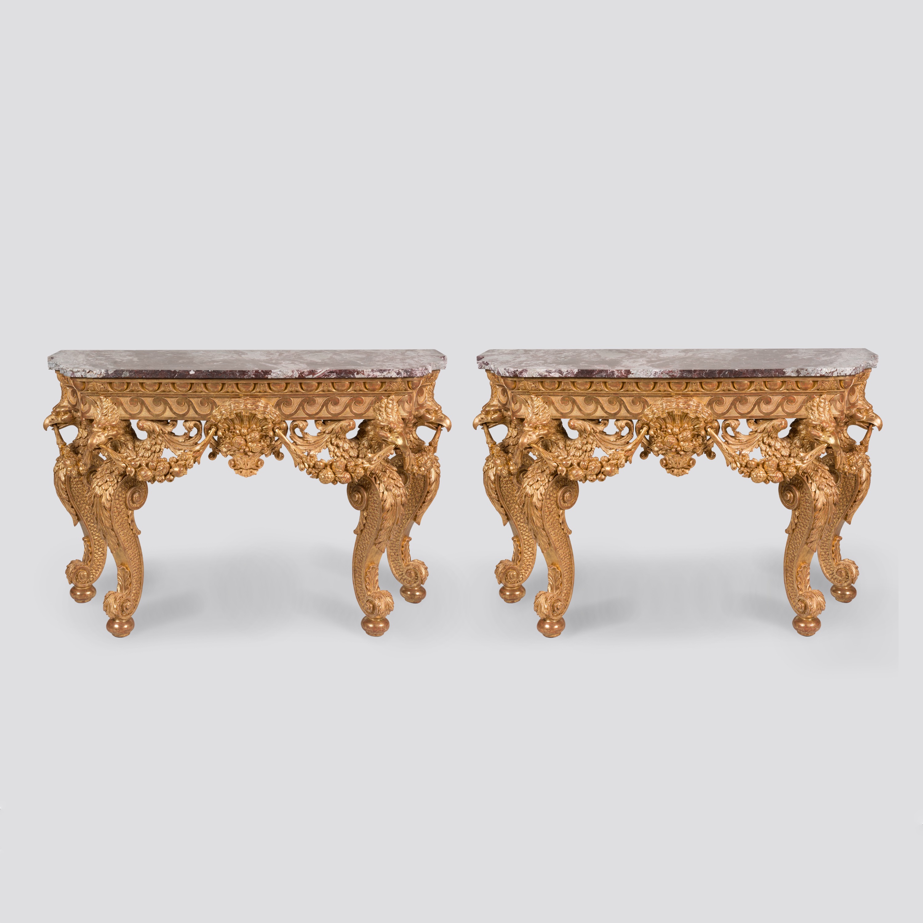 A Magnificent Pair of Console Tables in the Manner of William Kent