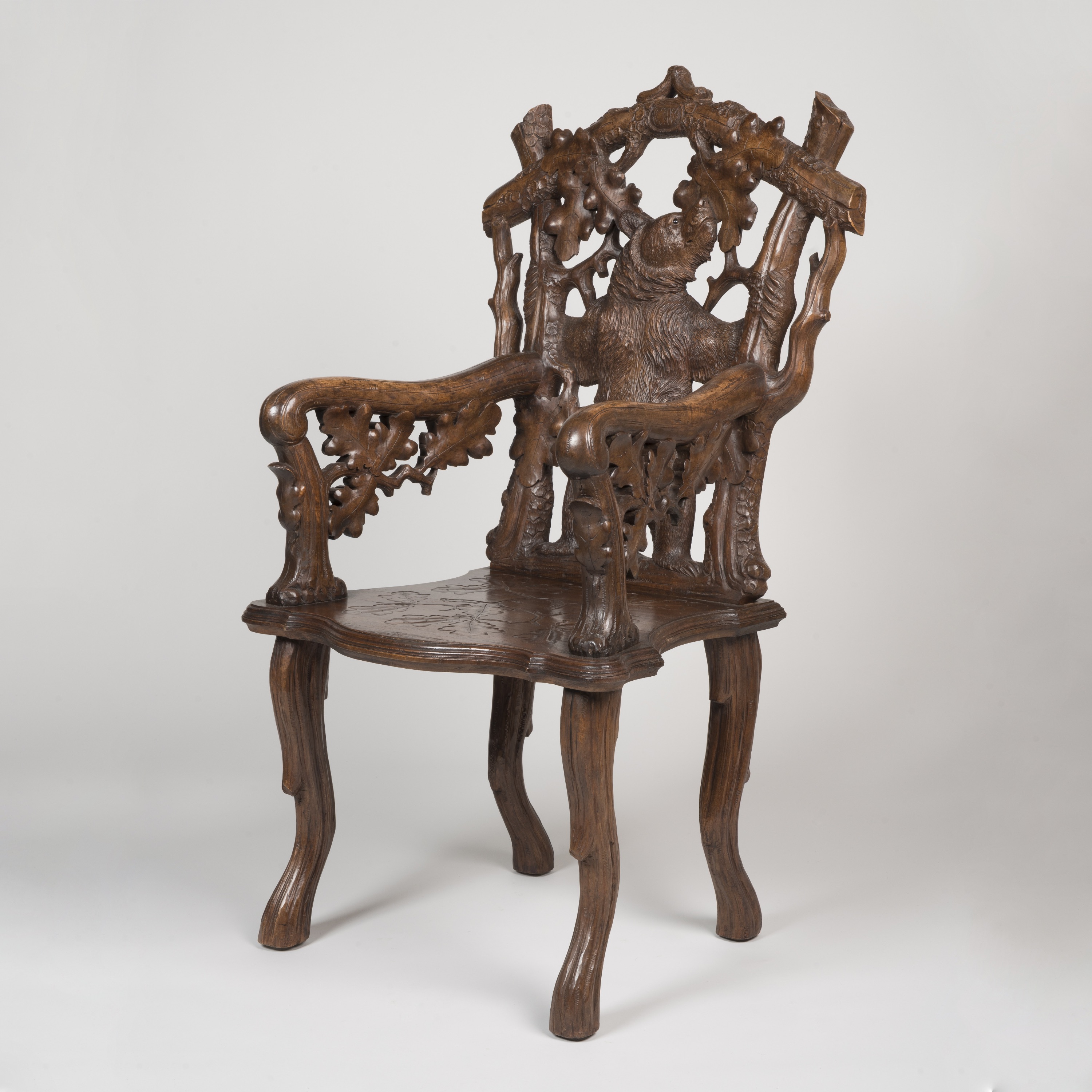 A Black Forest Carved Armchair