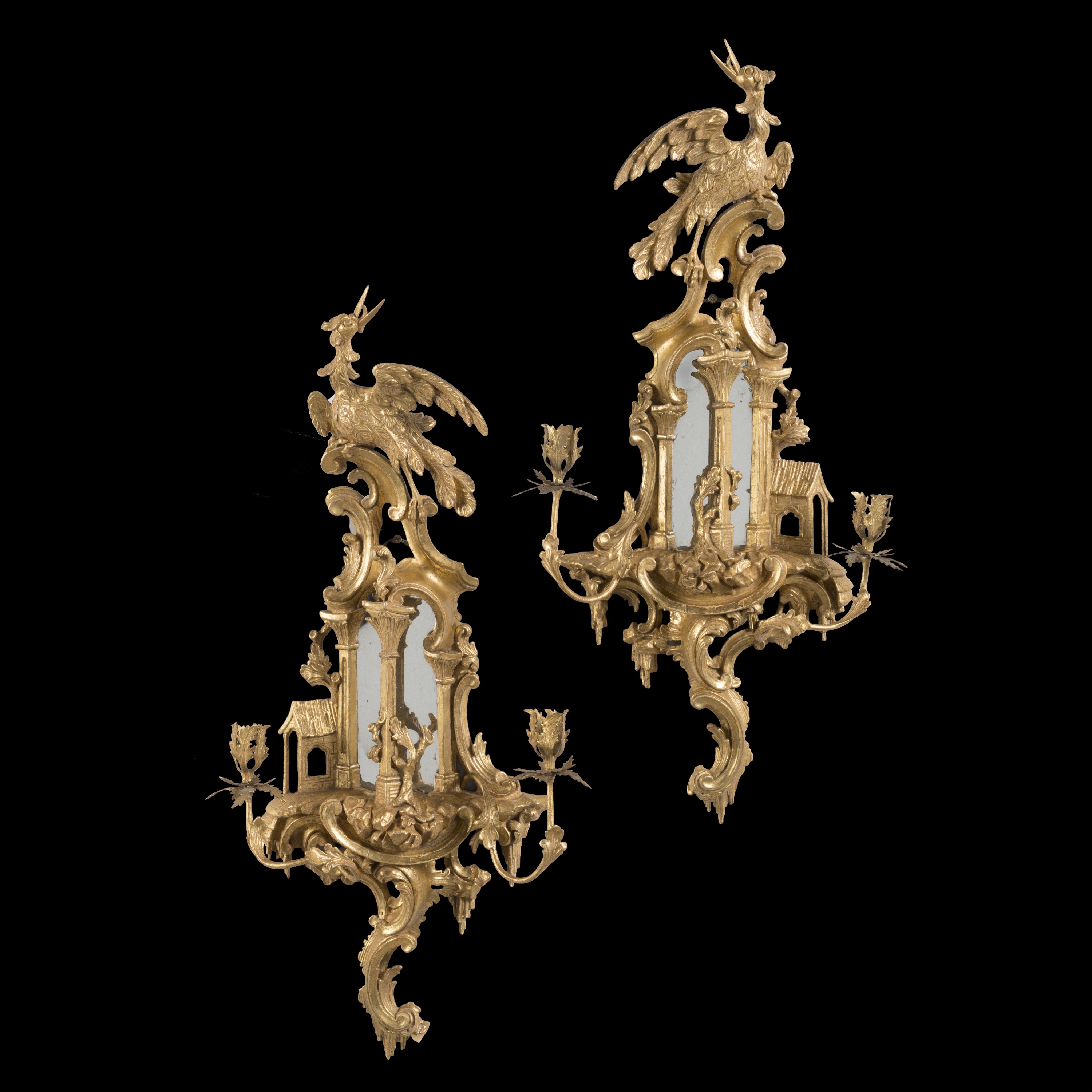 A Pair of Giltwood Girandoles In the George III Style