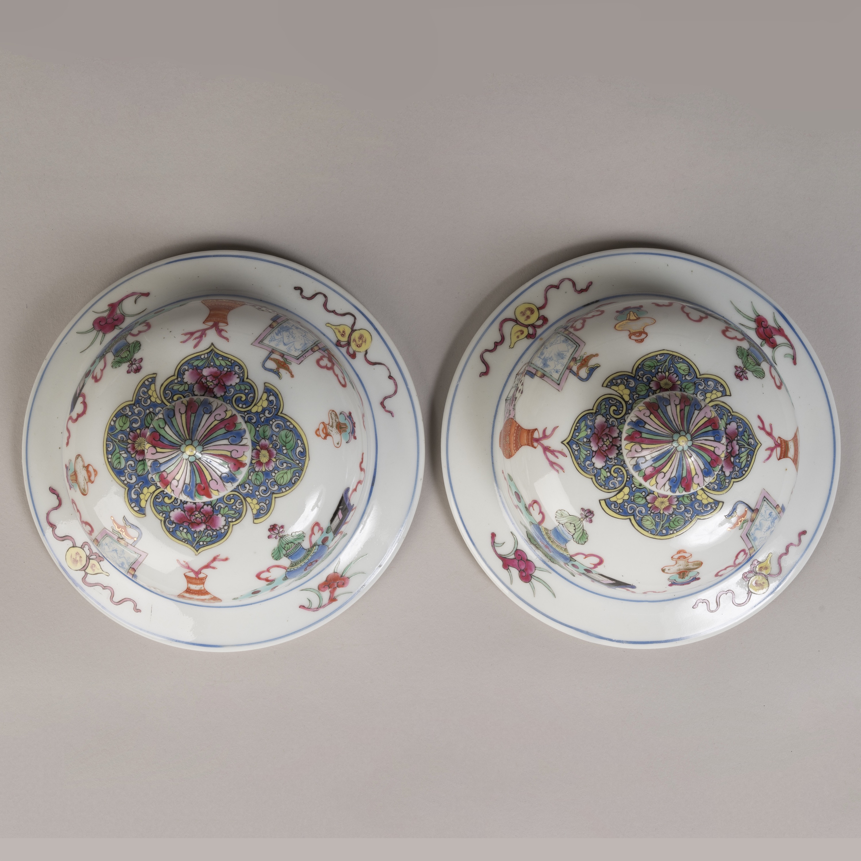 A Pair of Chinese Export 'Famille Rose' Porcelain Ginger Jars